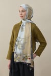 Chain Garden Vual İpek Şal Siyah-Gold