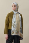 Chain Garden Vual İpek Şal Siyah-Gold