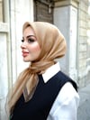 Çift Kat Tül Eşarp-Gold
