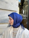 Çift Kat Tül Eşarp-Saks Mavisi