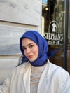 Çift Kat Tül Eşarp-Saks Mavisi