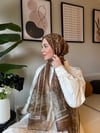 CK Monogram Organze Marka Tül Şal Kahve