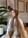 CK Monogram Organze Marka Tül Şal Kahve