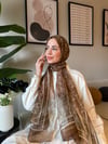 CK Monogram Organze Marka Tül Şal Kahve