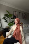 D Desen Pamuk İpek Şal-Taba