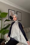 D Model Pamuk İpek Şal-Gri