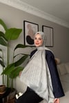 D Model Pamuk İpek Şal-Gri