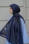 D Model Zincirli Tül Şal-Lacivert