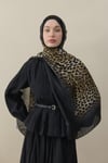 Degrade Leopar Desen Şal Siyah
