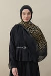 Degrade Leopar Desen Şal Siyah