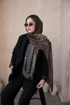 Degrade Leopar Desen Şal Vizon