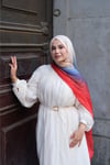 Degrade Pamuk Şal-Kırmızı,Mavi