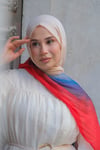 Degrade Pamuk Şal-Kırmızı,Mavi