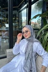 Etnik Desen Vual İpek Şal Gri
