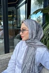 Etnik Desen Vual İpek Şal Gri