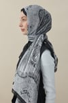 Etnik Desen Vual İpek Şal Siyah