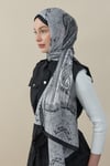 Etnik Desen Vual İpek Şal Siyah