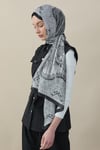 Etnik Desen Vual İpek Şal Siyah