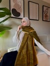 Etro Desen Kaşmir Omuz Şalı Hardal