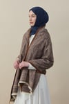 Etro Desen Kaşmir Omuz Şalı Kahverengi