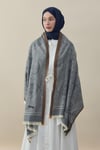Etro Desen Kaşmir Omuz Şalı Koyu Gri