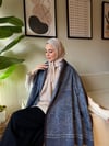Etro Desen Kaşmir Omuz Şalı Koyu Mavi