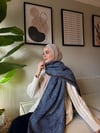 Etro Desen Kaşmir Omuz Şalı Koyu Mavi