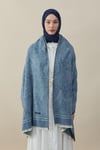 Etro Desen Kaşmir Omuz Şalı Mavi