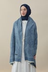 Etro Desen Kaşmir Omuz Şalı Mavi