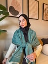 Etro Desen Kaşmir Omuz Şalı Mint Yeşili