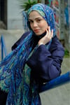 Etro Desen Keten Şal-Mavi