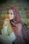 Etro Desen Keten Şal-Mürdüm