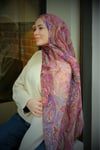 Etro Desen Keten Şal-Mürdüm