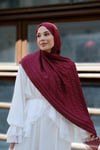 F Desen Premium Şal-Bordo