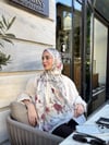 Flora Luxe Vual İpek Şal-Gül Kurusu