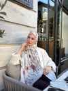 Flora Luxe Vual İpek Şal-Gül Kurusu