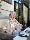 Flora Luxe Vual İpek Şal-Gül Kurusu