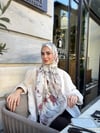 Flora Luxe Vual İpek Şal-Gül Kurusu