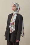 Flora Luxe Vual İpek Şal Kahverengi