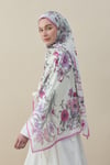 Flora Luxe Vual İpek Şal Pembe