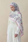 Flora Luxe Vual İpek Şal Pembe