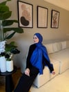 G Desen Kaşmir İpek-Saks Mavisi