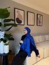 G Desen Kaşmir İpek-Saks Mavisi