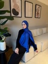 G Desen Kaşmir İpek-Saks Mavisi