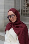 G Desen Premium Şal-Bordo