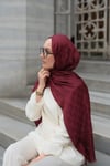 G Desen Premium Şal-Bordo