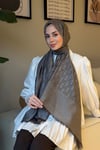 G Desen Yün İpek Şal-Kahve