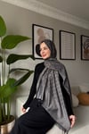 G Desen Yün Pamuk Şal-Antrasit