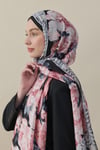 Gül Desen İpek Vual Şal Pembe