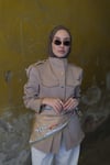 H Desen %100 İpek Twill Eşarp-Sarı